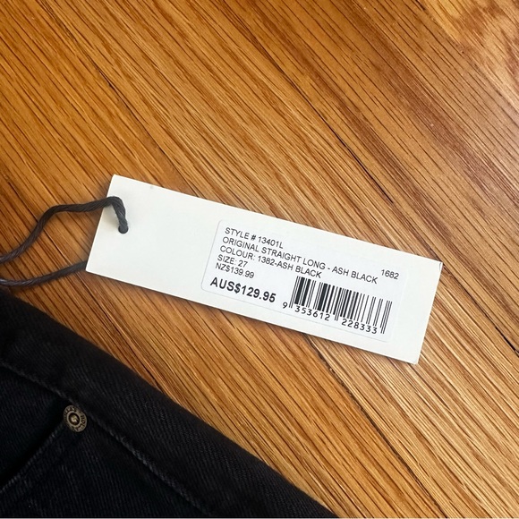 NWT Rolla’s Original High Rise Straight Long Jeans - 27 - Ash Black - Picture 6 of 7